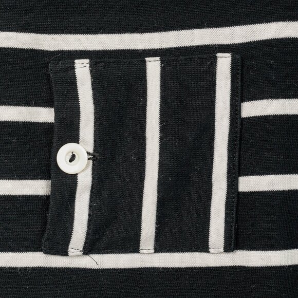 Band of Outsiders Black & White Striped Cotton 3/4-Sleeve T-Shirt - Picture 5 of 10